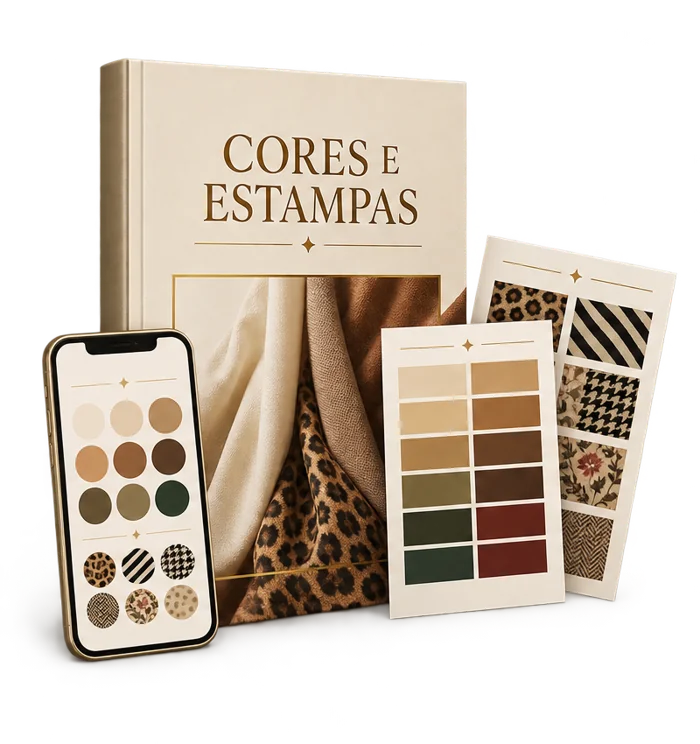 Mockup do Guia Rápido de Cores e Estampas