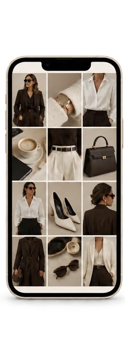Combinações de looks no celular